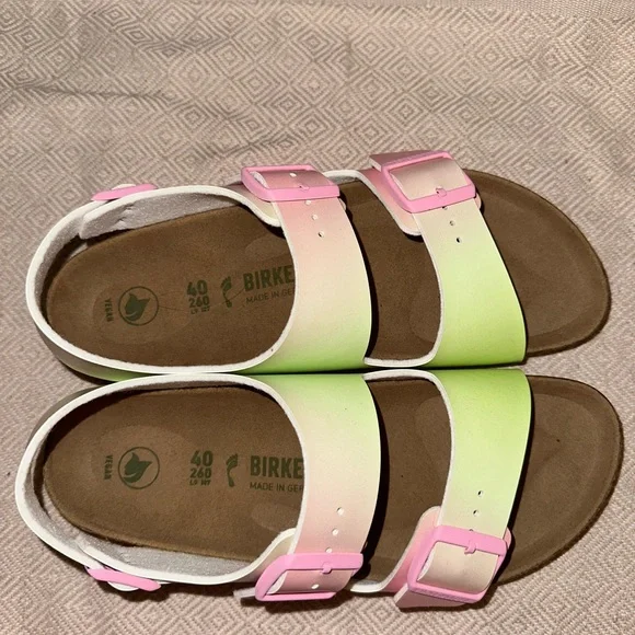 Birkenstock Women's Sandals in Pink and Green - Picture 4 of 4
